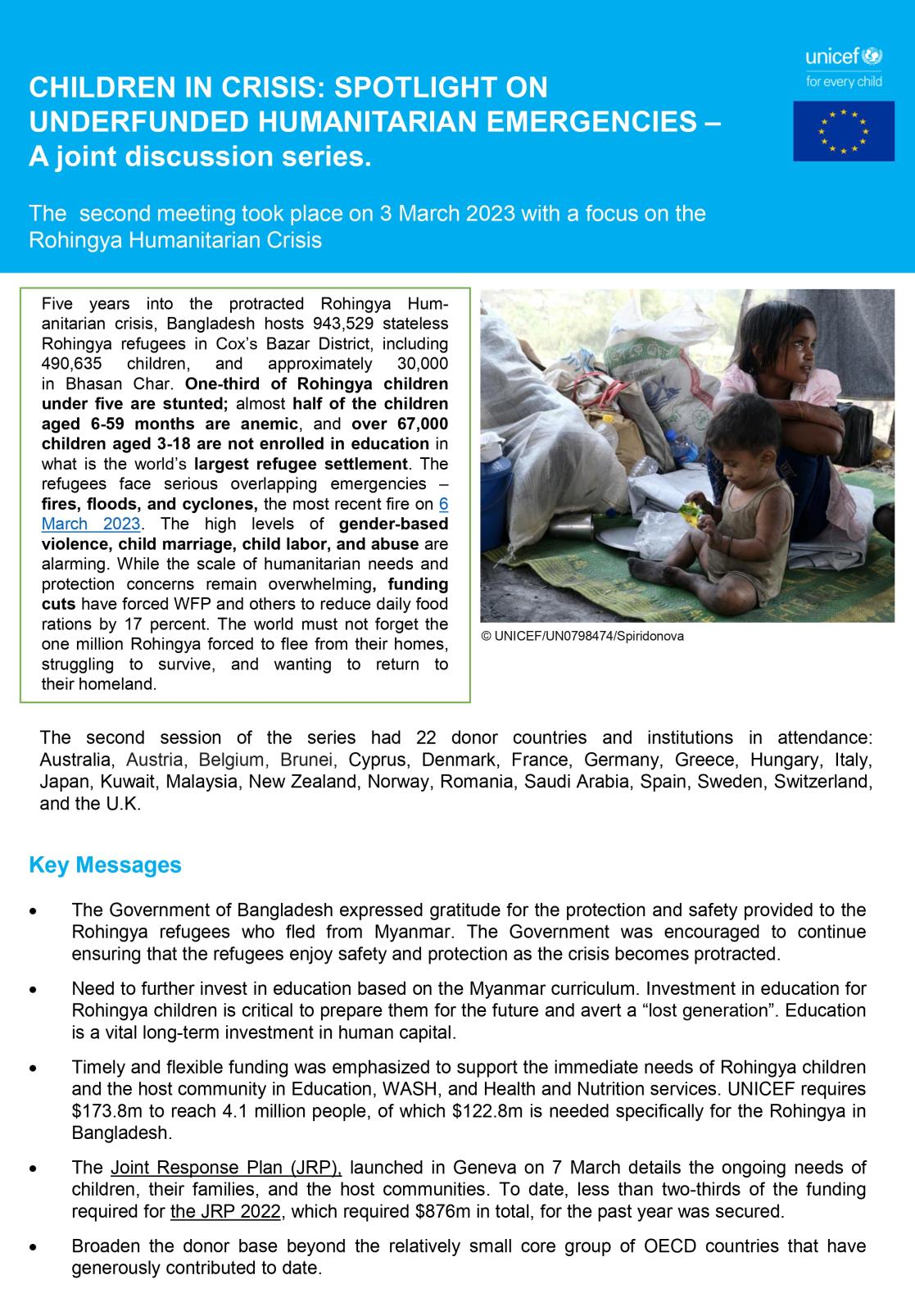 Key messages on Children in Crisis - Rohingya