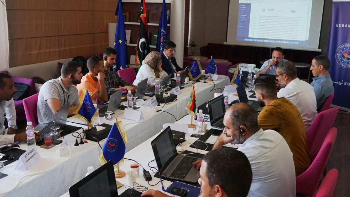 View of a dozen delegates at the OSINT training in Libya.