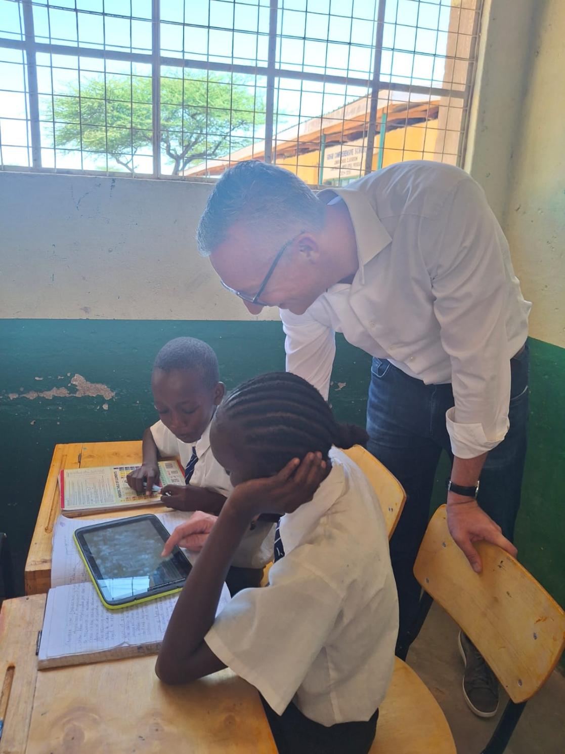 Testing the digital connectivity at Girgir school.