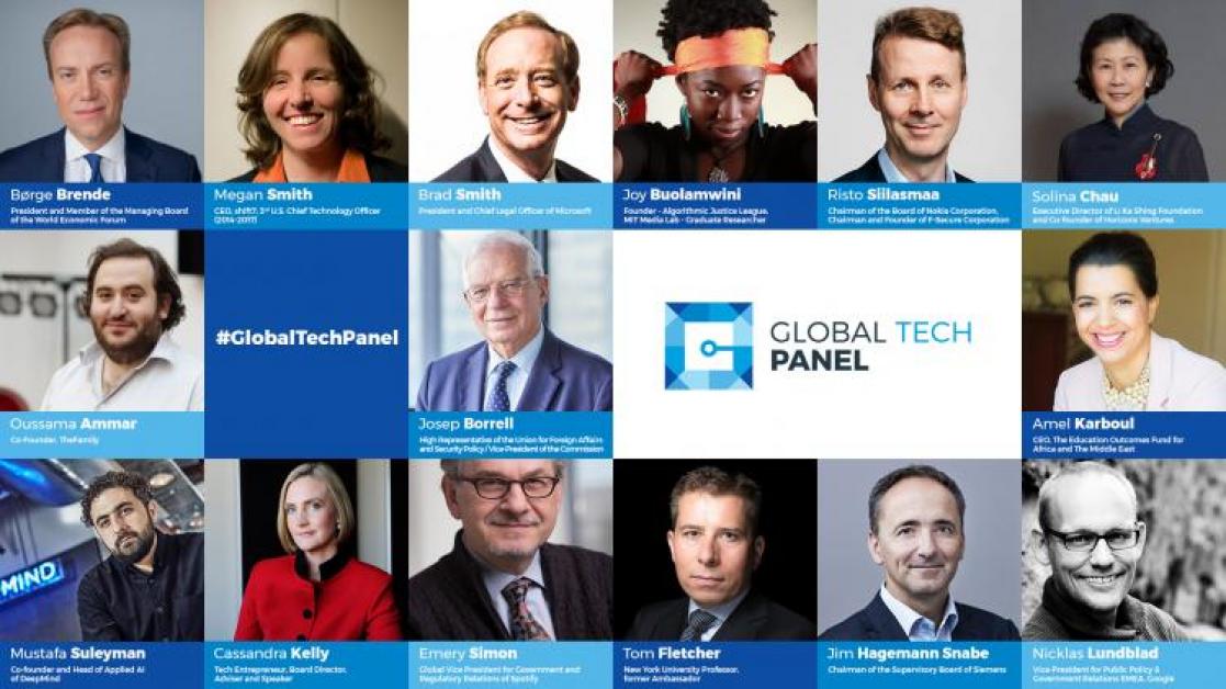 global tech panel members collage