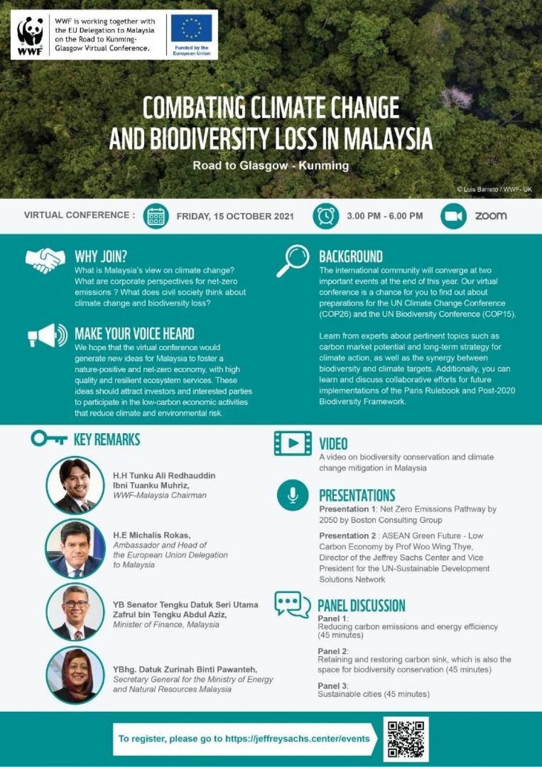 Combating climate change and biodiversity loss in Malaysia webinar agenda