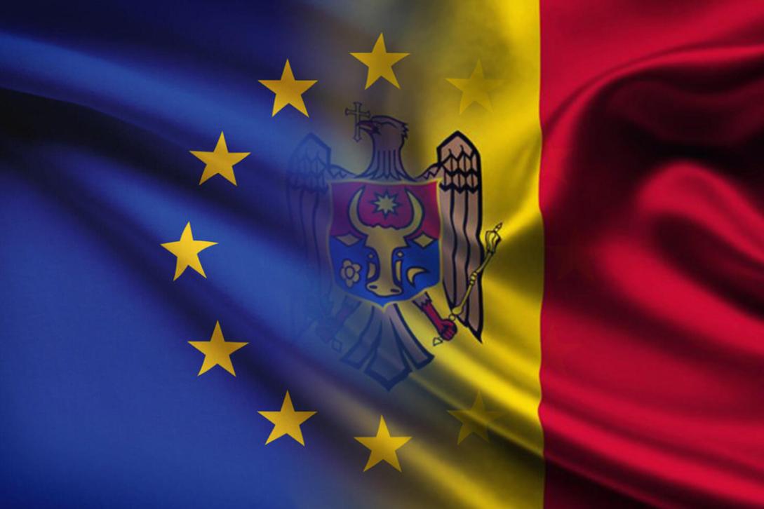 Moldova EU flags