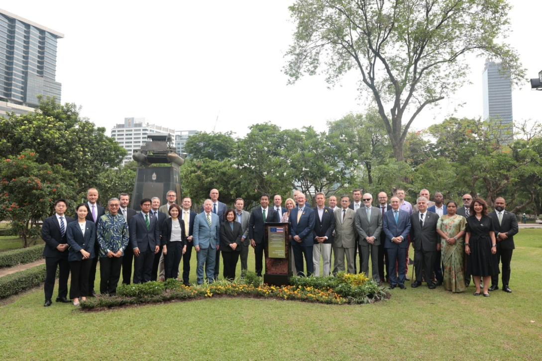 EU and EU Member States ambassadors in Thailand at the tree planting ceremony in Lumpini Park, Bangkok, Thailand