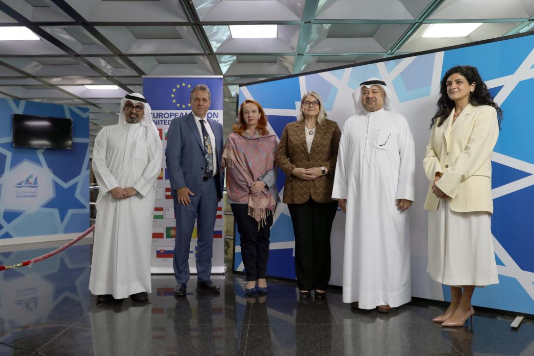 EU Ambassador Ms. Anne Koistinen, Secretary General of the General-Secretariat of the Supreme Council for Planning and Development Dr. Khaled Mahdi, and Regional Deputy Director of the ILO for Arab States, Mr. Peter Rademaker 