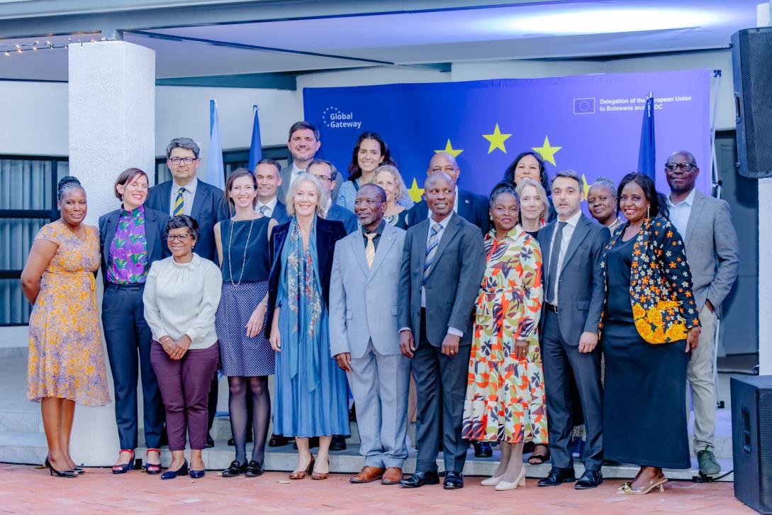 Family picture during the Europe Day in Botswana