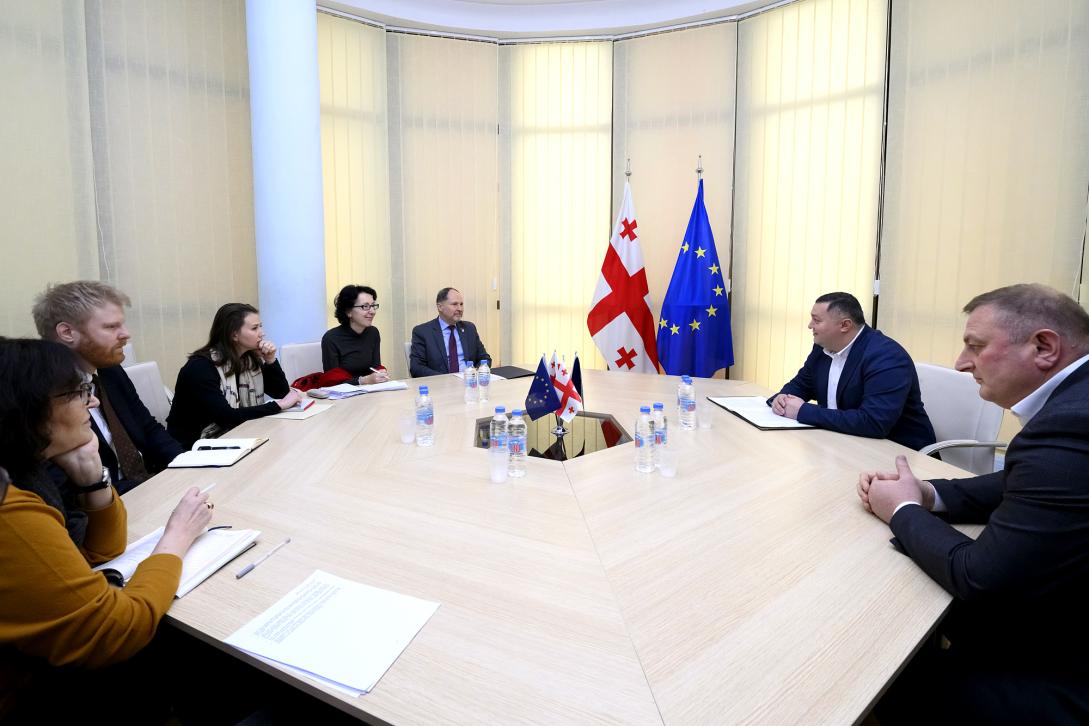 The EU Ambassador to Georgia, Pawel Herczynski, meeting local authorities in Marneuli, Georgia