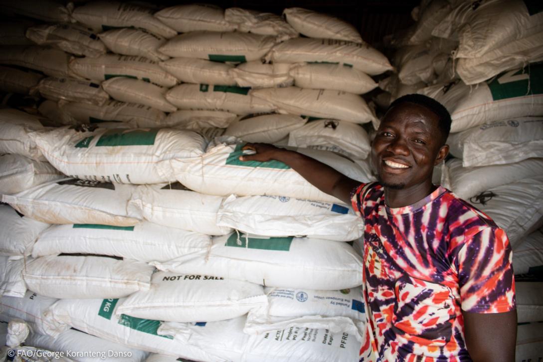 Beneficiary beaming with smiles after receiving the inputs 