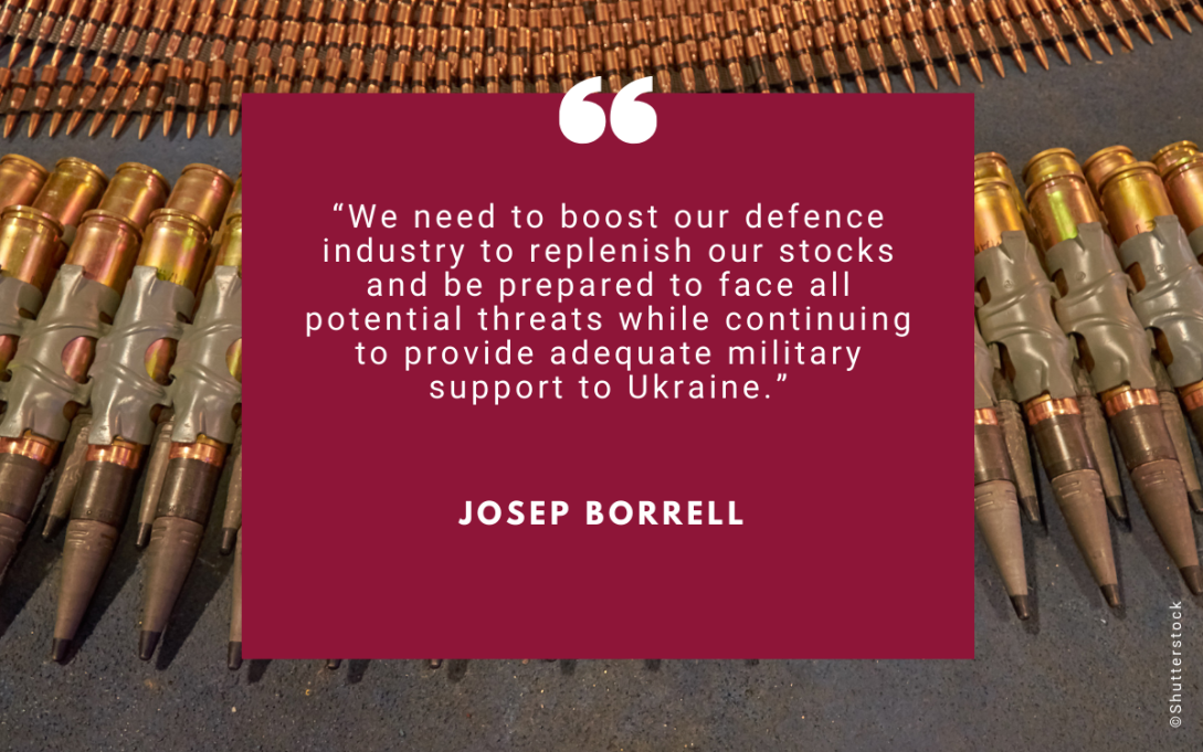 HRVP quote with artillery ammunition in the background