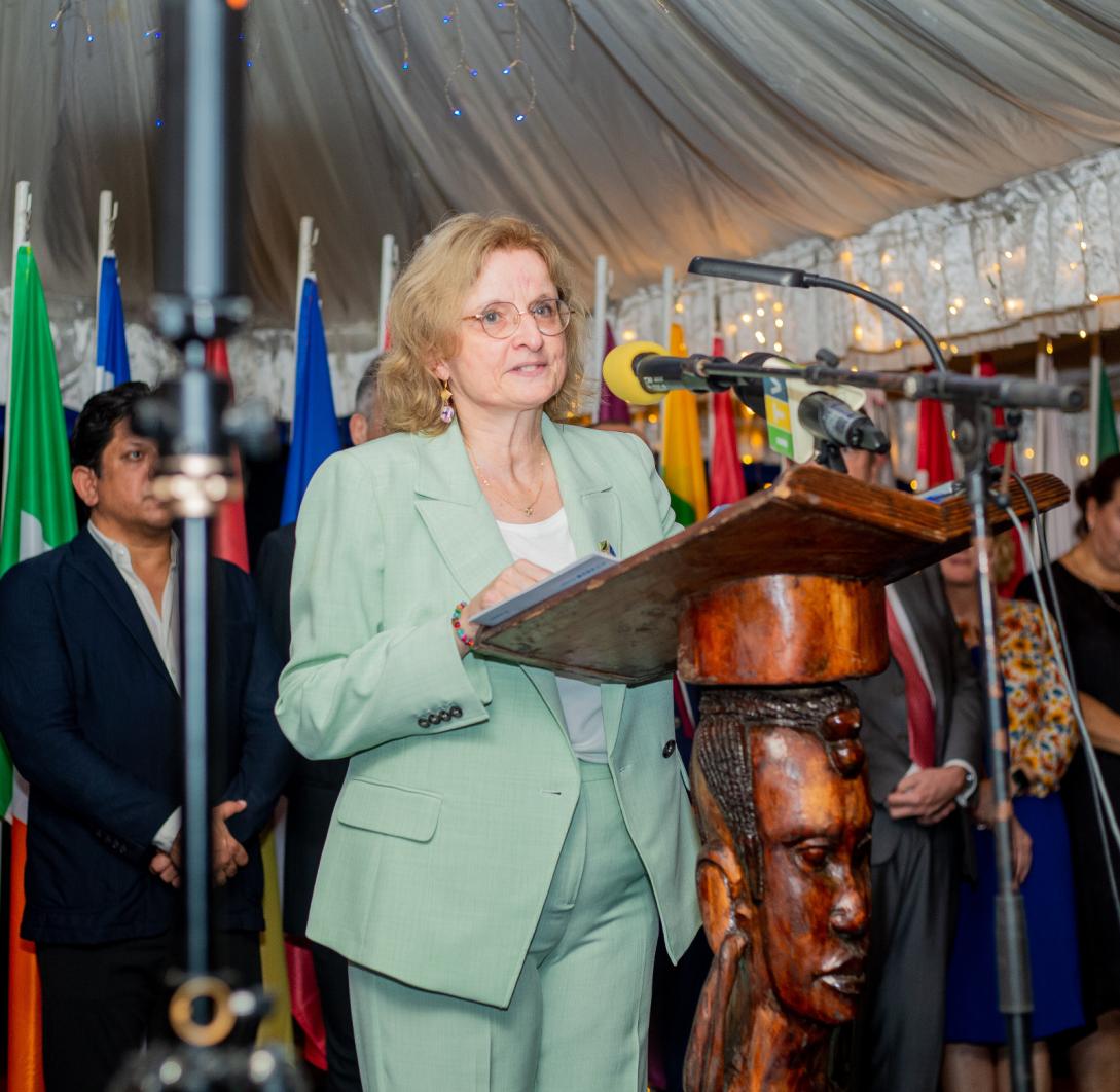 EU Ambassador to Tanzania, H.E. Christine Grau delivers her speech