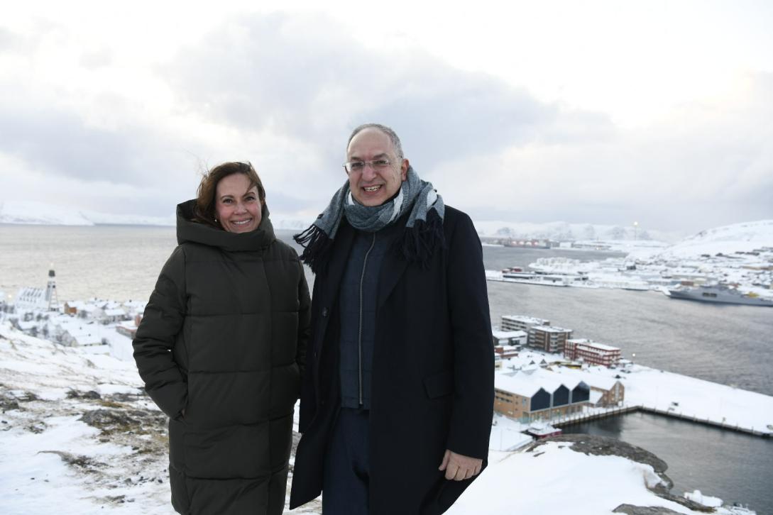 Marianne Sivertsen Næss and Costas Kadis in Hammerfest