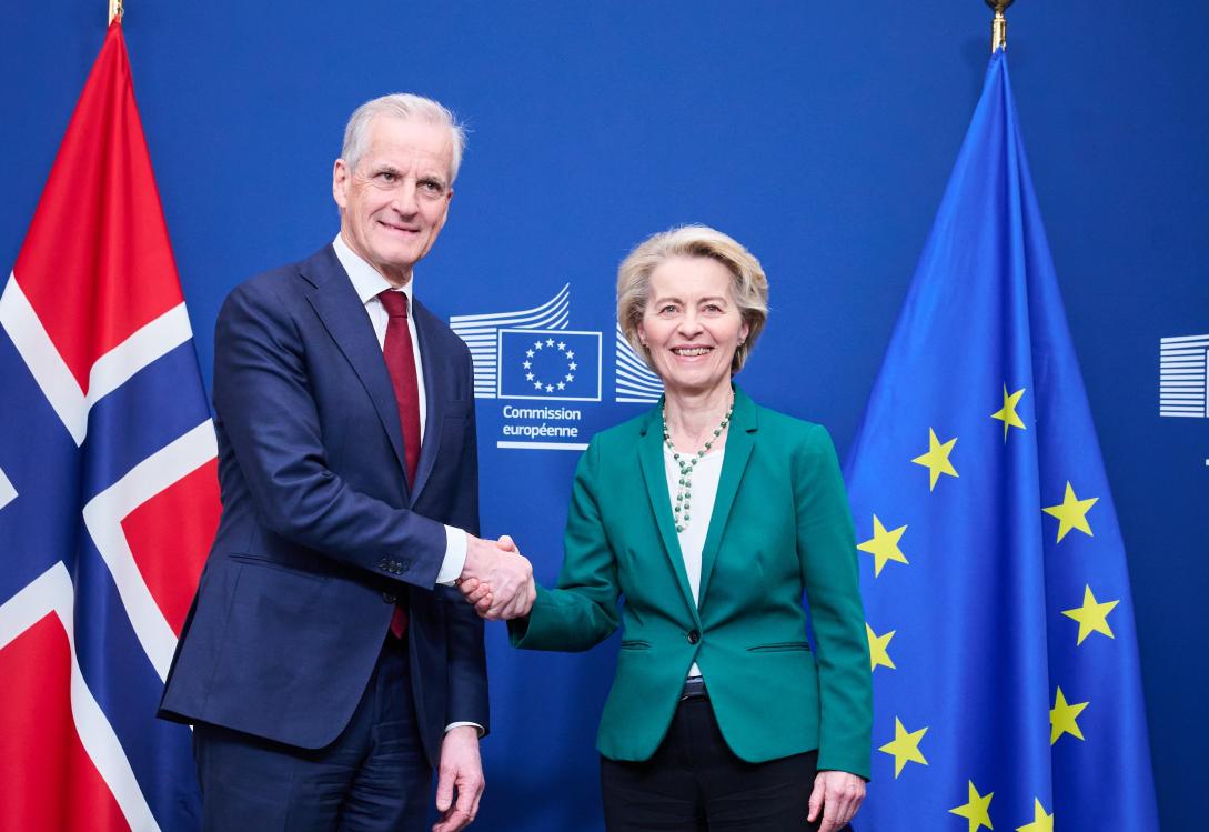 Jonas Gahr Støre og Ursula von der Leyen