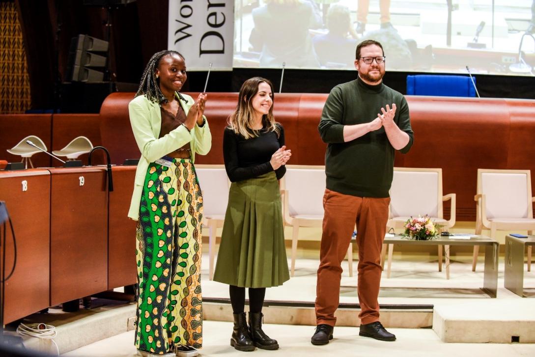 The artists in the hemicycle