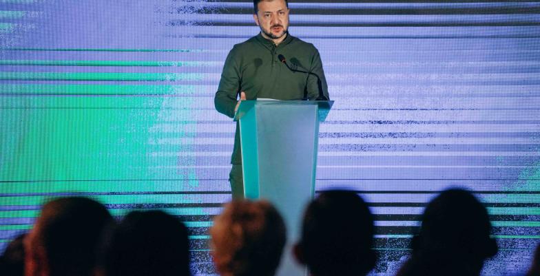 President Zelenskyy openening the seventh “United for Justice” conference