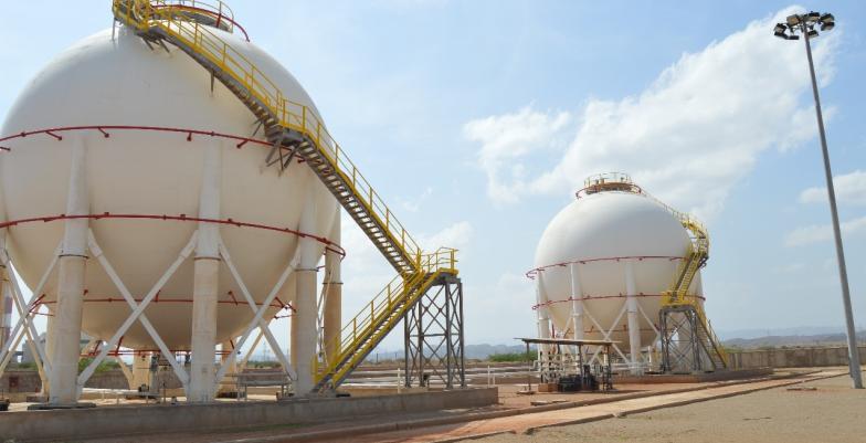Two LPG storage tanks errected in Massawa.
