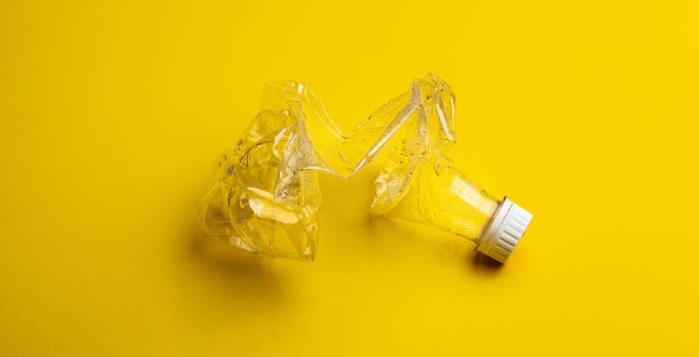 Clear Crumpled Bottle With White Cap