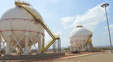 Two LPG storage tanks errected in Massawa.