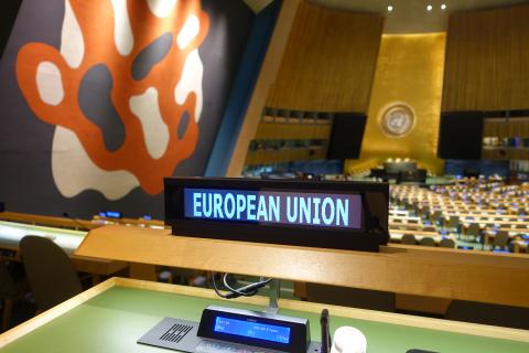 Photo of the United Nations General Assembly Hall from the European Union seat by Shila Patel, copyright European Union