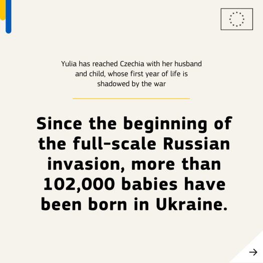 Caption about Ukraine war baby births
