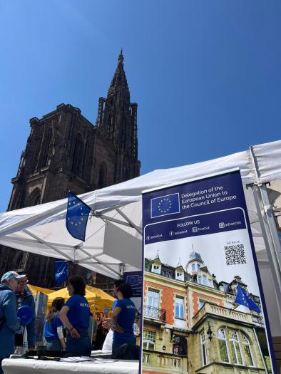 EU delegation to the Council of Europe stand