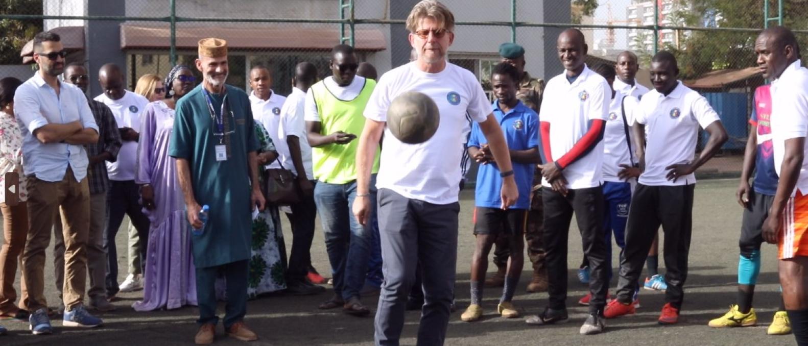 Person playing football