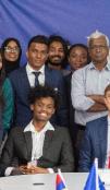 Ambassador Oskar Benedikt and 26 members of the EU-Mauritius Youth Sounding Board on 12 August 2024