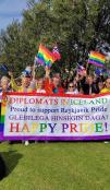 Picture of diplomatic staff at RVK pride 2024