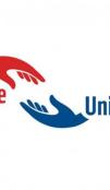 Logo of the Foro Chile-UE with two hands about to touch, one in blue and one in red