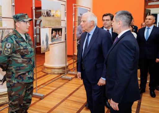  High Representative/Vice-President Josep Borrell with Moldovan Minister of Defence Anatolie Nosatîi