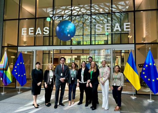 Visitors arrive at the EEAS, Brussels