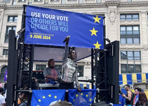 EP elections banners at Pride parade