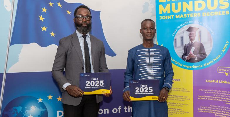 Lamuel and Medlin proudly posed for the camera at the EU Delegation