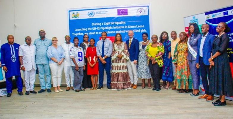 Development partners, CSOs and government officials pose for the camera at the event