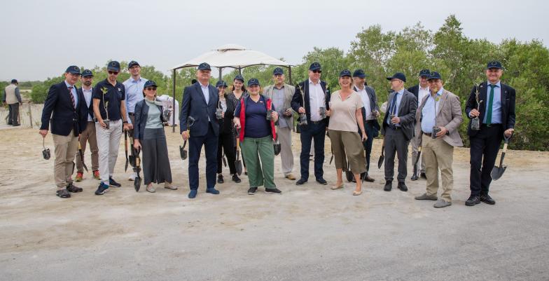 EU Ambassadors walk the green talk by planting mangroves in Abu Dhabi