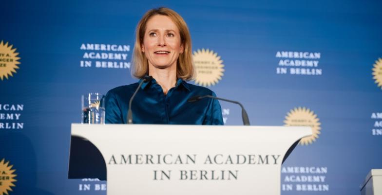 Kaja Kallas on receiving the Henry Kissinger Prize from the American Academy, Berlin