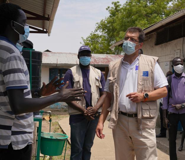 Janez Lenarčič, Commissioner for Crisis Management during a recent visit to Pibor, South Sudan. 