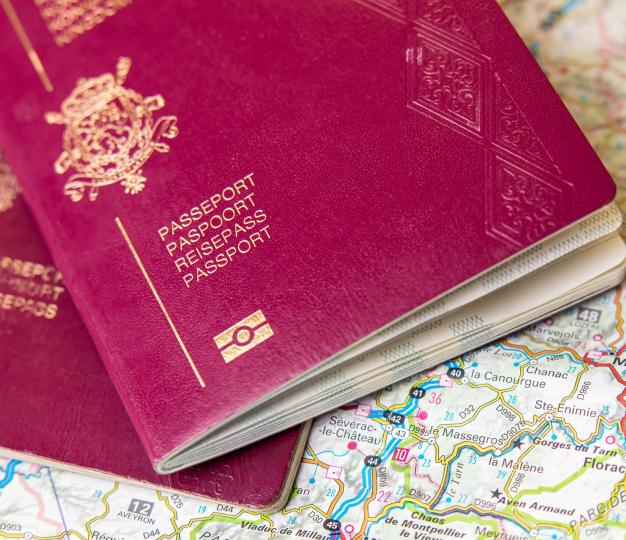 Passport and map