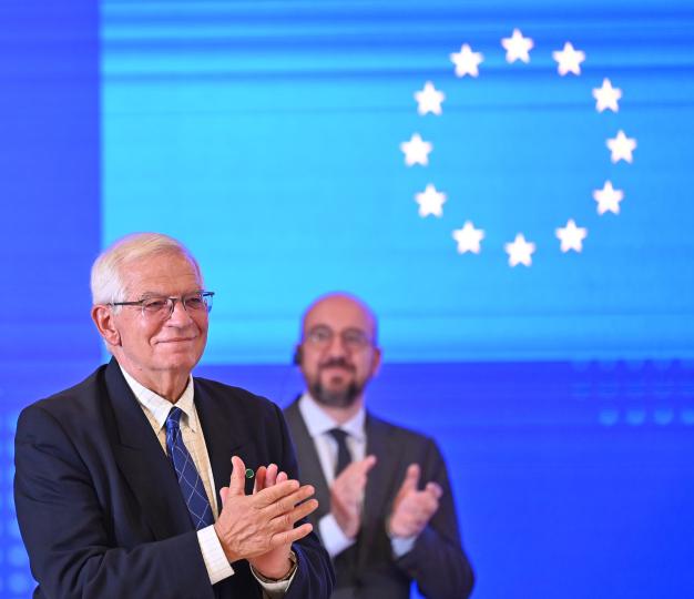 Charles Michel, President of the European Council, on the right, and Josep Borrell Fontelles, High Representative