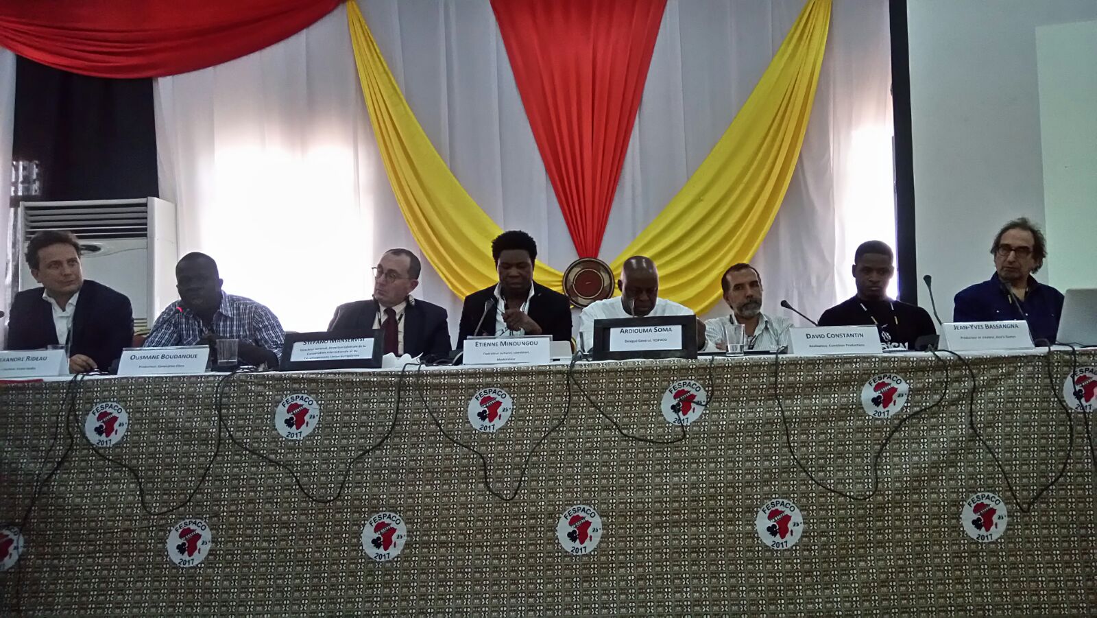 M Stefano Manservisi au presidium de la Conférence inaugurale du Marché professionnel du FESPACO