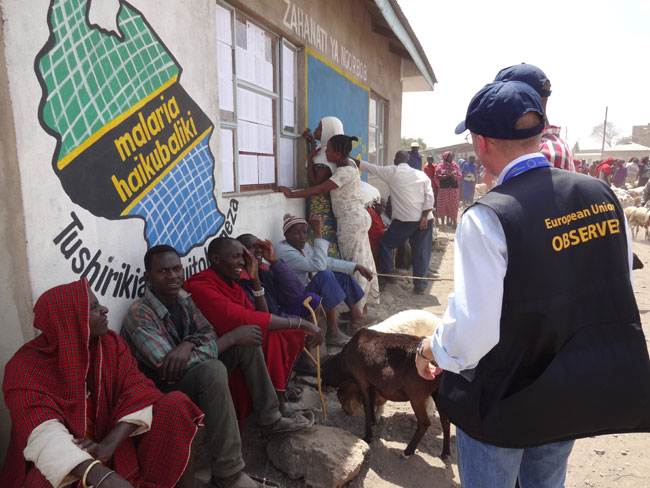 Polling station outside of Arusha